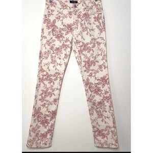 NEW Lauren Ralph Lauren Floral White Pink Classic Straight Jeans 6 X 30